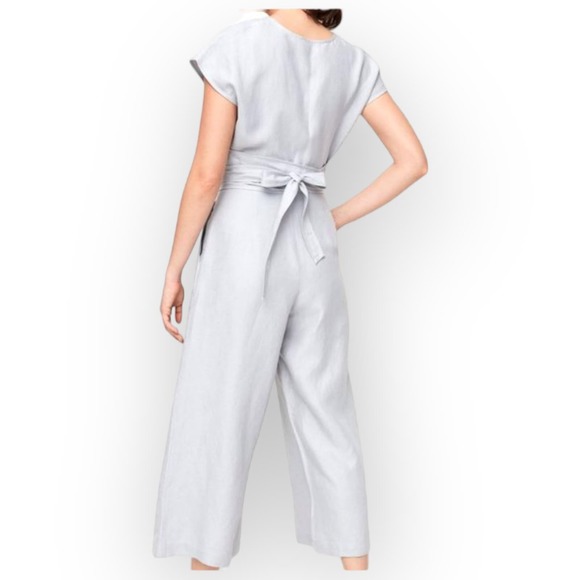Aritzia Wilfred Brax Jumpsuit White Wide-leg Wrap Top Jumpsuit Size 0 - Picture 2 of 8